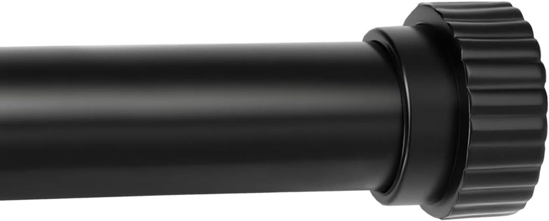 Heavy Duty Curtain Rods for Windows 30 to 90 Inch, 1 Inch Diameter Adjustable Black Curtain Rod Set with Easy Installation and Modern Design (Black,30"-90")