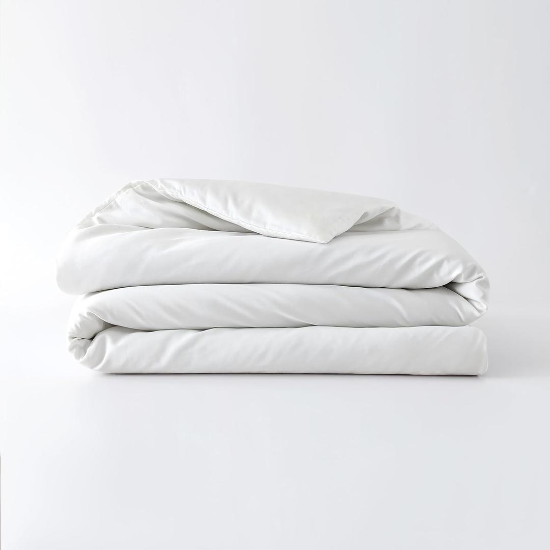 Baloo 100% Cotton Duvet Cover for Weighted Blanket (Pebble White - 42"x72" - Throw Size) | Cool, Soft & Durable | Oeko-TEX Standard 100 Certified