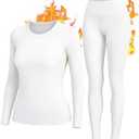 HiZiTi Thermal Underwear Women Long Johns Set Fleece Lined Warm Base Layer Long Sleeve for Weather Top Bottom Pajama L