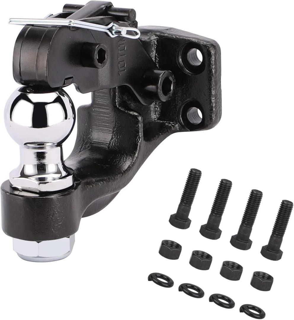10-Ton Pintle Hook Trailer Hitches Receiver Hook Combination 2 Hitch Ball with Mounting Kit, 7000 lbs