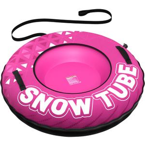 JOSEN Winter Snow Tube Sled - 47Inflatable Thickened Heavy-Duty Snow Tubes for Sledding with Premium Canvas Cover, Fun Winter Outdoor Family Activities Christmas Birthday Gift for Adults