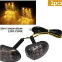 Anxingo 2PCS 12V Amber Motorcycle 9 LED Flush Mount Turn Signals Indicators Blinker Light Suitable for All 12V Motorcycles
