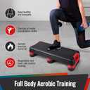 33.5" Aerobic Exercise Folding Step Platform for Home Workout, Configurable 3 Height Workout Stepper for Office Indoor Home Gym Exercise, Lightweight, Save Storage Space Aerobic Step Platform