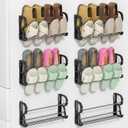 Ziliny 6 Pieces Wall Mounted Shoe Rack with Sticky Hanging Mounts Hanging Wall Shoe Storage Organizer Holder Shelf Hanger for Closet Door(15.7 x 8.7 x 4.3'') C80