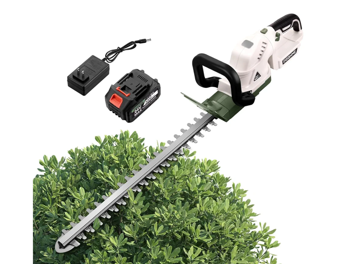 20" Hedge Trimmer Cordless with Battery,Electric Bush Trimmer,Lightweight Hedge Trimmers,3000RPM 180°Rotatable Head,3/4''Blade Gap Cordless Hedge Trimmer