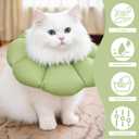 Soft Cat Cone Collar After Surgery, Cat Recovery Collar to Stop Licking Wounds, Adjustable Elizabethan E-Collar for Cats Waterproof Donut Collar for Wound Healing (Green, Large)