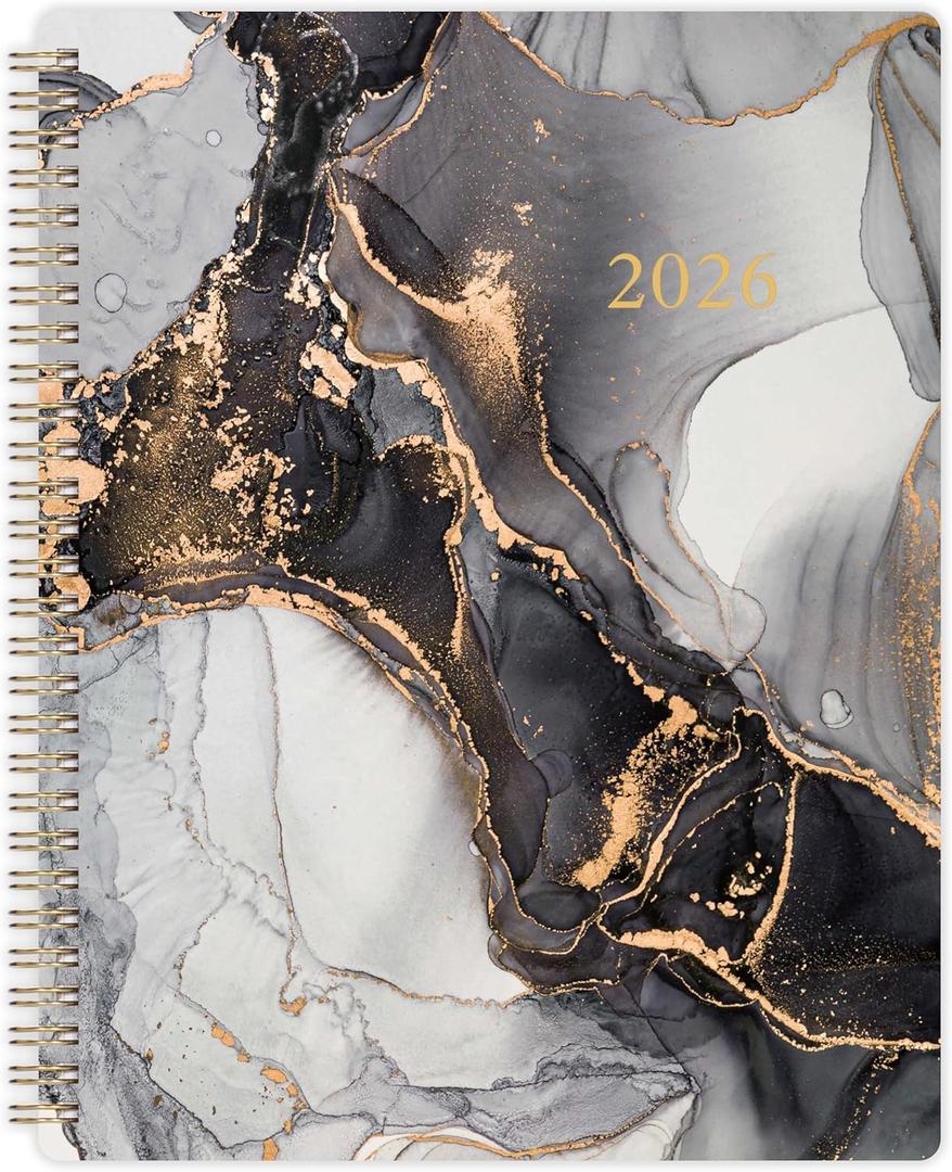 2026 Planner - Planner 2026, 2026 Planner Weekly and Monthly, January 2026 - December 2026, 10" x 8", Calendar Planner with Twin-Wire Binding - Black Golden