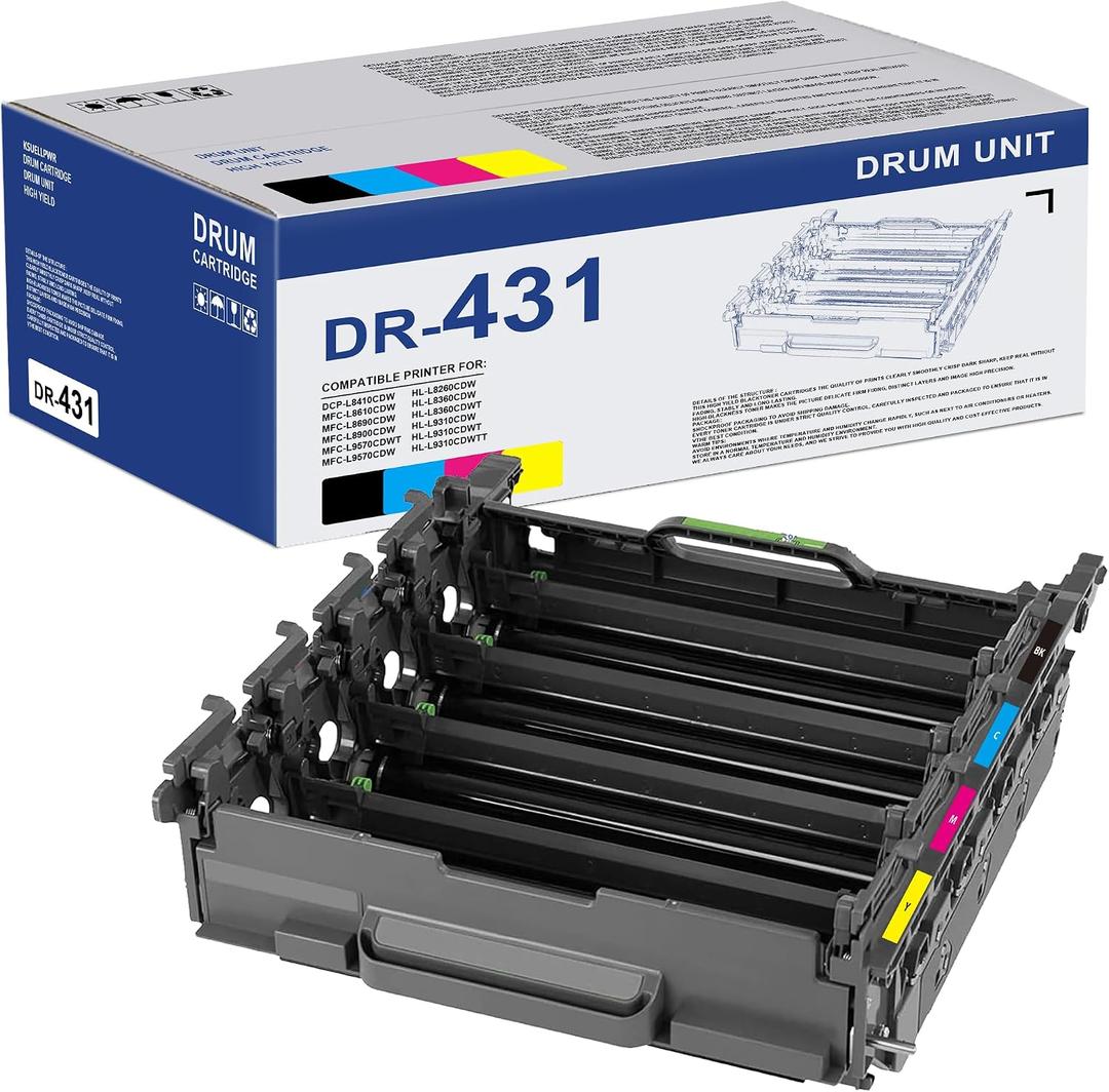 DR-431CL Drum Unit Replacement for Brother DR431CL Drum Unit HL-L8260CDW HL-L8360CDW HL-L8360CDWT MFC-L8610CDW MFC-L8900CDW Printer, DR 431CL Drum Up to 31,000 Pages (Only Drum)