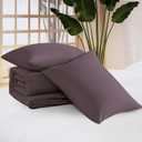 WRENSONGE Queen Comforter Set - 3 Pieces Prewashed Deep Purple Comforter Soft Lightweight for All Seasons,Down Alternative Comforters Queen Size with 2 Pillow Shams