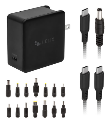 Helix 65W Universal USB-C Laptop Charger Power Adapter (ETHNBC65U) Black