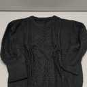 Girl's Sweater Cable Knit Long Sleeves Crew Neck Soft Casual Pullover Sweaters (Black,160