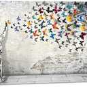Home Decor Graffiti Canvas Wall Art for Living Room Boy Painting Butterflies Pictures Modern Street Graffiti Artwork Prints, Framed 40" x 20"