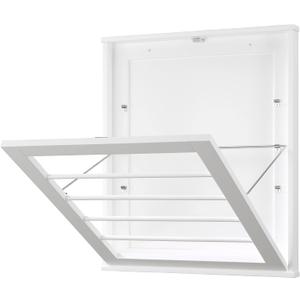 Whitmor MDF, Wood, Steel Wall Mounted Drying Rack for Storage, White