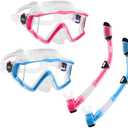 Aegend Snorkeling Gear for Adults Youth Kids, Snorkel Mask with Top Dry Valve - Panoramic View Anti-Leak and Anti-Fog with Mesh Bag for Snorkeling, Scuba Diving, Freediving & Swimming