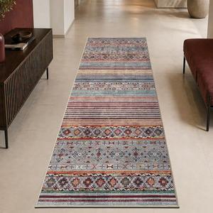 Keen Home Design 30"x120" Rug - Machine Washable Runner Rug with Non-Slip Backing, Ideal for Hallway, Entryway, Kitchen, Laundry Room - Vintage, Easy Clean, Durable, Low Pile - (2'6" x 10')