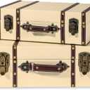 Trademark Innovations Vintage Style Wood Decorative Suitcases (Set of 2, Cream))