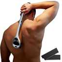 Bakblade 2.0 SilverBak Back Shavers for Men: DIY Hair Shaver, Safety Blade Technology & Ergonomic Handle, Wet & Dry Shaving (Extra Blades Included)