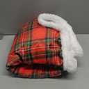 Christmas Sherpa Fleece Throw Blanket for Couch, Red and Green Plaid Checked Cozy Fluffy Blanket 40"x50", Fuzzy Thick Reversible Warm Plush Blanket for Bed Sofa