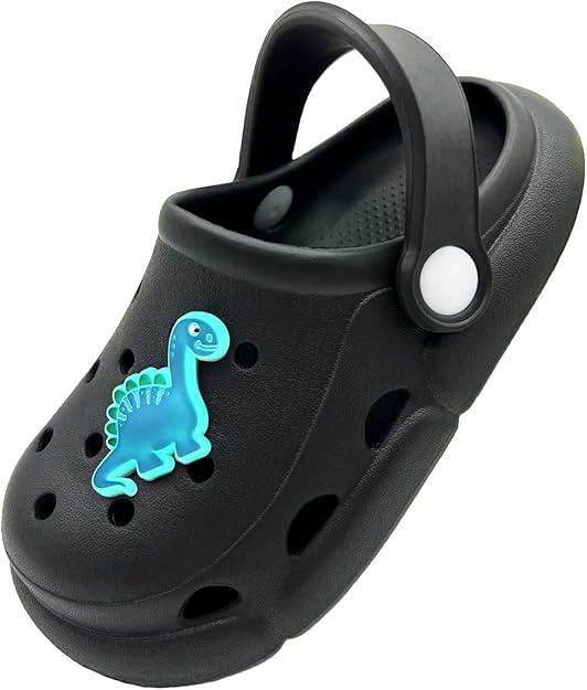 POPO PEA Toddler Little Kids Garden Clogs Boys Girls Slip on Sandals Slides Water Shoes Children Swim Beach Pool Slipper, Black, 220
