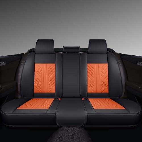 GXT Bench Seat Cover, Premium Faux Leather Bench Seat Covers for Trucks - Universal Fit for Most Sedans SUV Pick-up Truck, Durable for Long Lasting Protection(Black and Burrnt Orange)