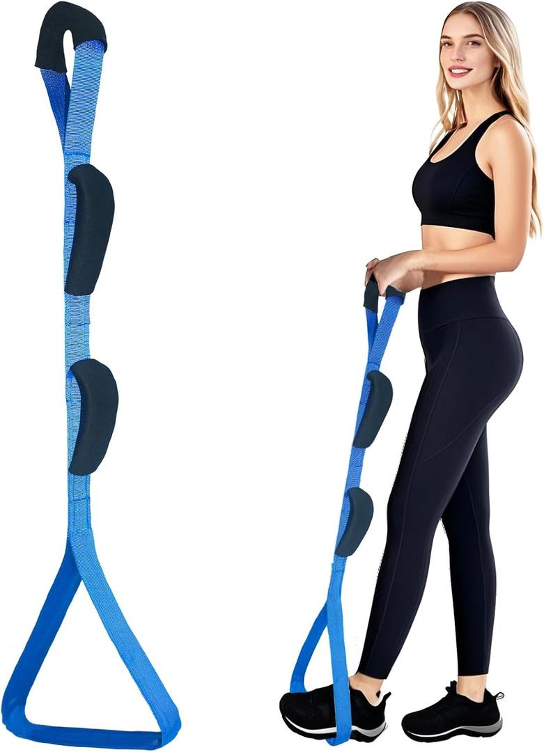Leg Lifter for After Hip Replacement & Knee Surgery Recovery - Rigid Leg Lifter with Large Foot Loop, Elderly Mobility Aid, Post-Surgery Assist Device, After Surgery Must Haves. (Blue)