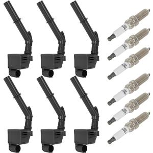 ECCPP 6 ignition coils with 6 iridium Spark Plugs,UF741,for Mercedes-Benz W212 Series E300 2015-2016,W212/S212 Series E350 2014-2016,W212 Series E400 2014,3.5LA2769063700,0040103070,UF-733