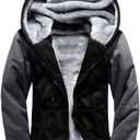 Men's Heavyweight Fleece-Lined Hoodie, Thickened Warm with Kangaroo Pocket for Outdoor & Casual Wear (XXXL)