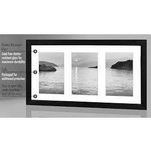 Americanflat 9x15.5" Collage Picture Frame with Shatter-Resistant Glass - Fits Three 9x15.5" Photos or Use as One Picture Frame - Signature Collection - Collage Frames for Tabletop and Wall - White (9x15.5")