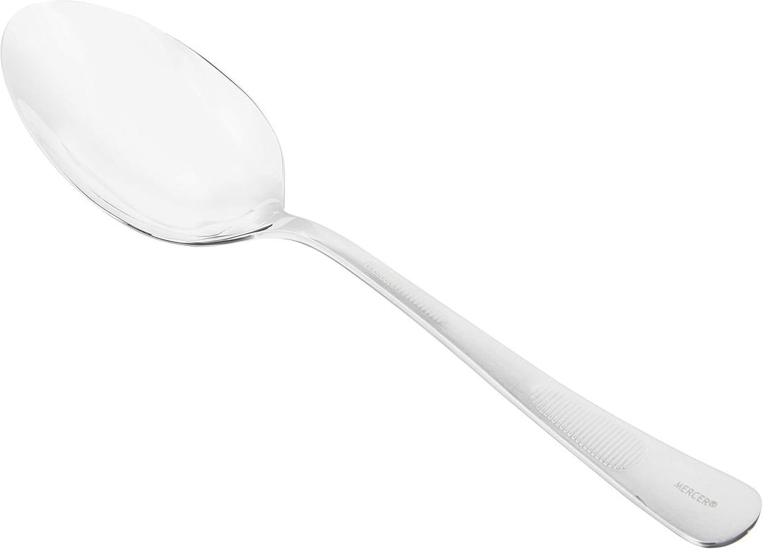 Mercer Culinary 18-8 Stainless Steel Plating Spoon with Solid Bowl, 9 Inch,Silver