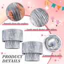 Rossesay 4 Pcs 2 Tier Fringe Tinsel Chandelier Iridescent Foil Party Disco Ball Decor Chandelier Decoration Metallic Foil Shimmering Bachelorette Party Decor Photo Booth Supplies (Silver)