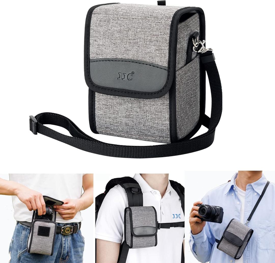 JJC Portable Travel Camera Case Pouch Crossbody Bag with Strap for Fuji Fujifilm GFX100RF X100VI X100V X100F, Ricoh GR IIIx HDF GR III GRIII GR3,Sony A6700 A6600 A6000 A6100 A6300 A6400 & More Camera