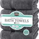Utopia Towels 4 Pack Premium Bath Towels Set, 27 by 54 Inches, 100% Ring Spun Cotton 600GSM, Lightweight and Highly Absorbent Quick Drying Towels, Perfect for Daily Use, Grey