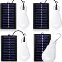 VIHOSE 4 Pcs Solar Light Bulbs Solar Powered Light Portable Emergency LED Bulb Waterproof for Camping Tent Indoor Outdoor Shed Night Fishing Chicken Coop