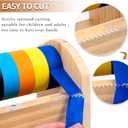 Kids Masking Tape Dispenser, Wooden Multi Roll Craft Tape Dispenser, Washi Tape Holder Organizer, Cutter for Gift Wrapping, Gift for Children Office Home School, Acrylic Serrated Cutter