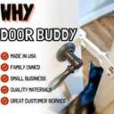 Door Buddy Door Prop for Cats - Easiest Cat Door Latch Holder to Keep Interior Door Open for Pets - Dog Proof Cat Feeding Station & Litter Box - Strong & Portable Door Stopper & Pet Gate Alternative