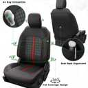for Ford Bronco Seat Covers 4 Door 2021 2022 2023 2024 2025 2026, Custom Fit Leather Car Seat Cover Full Set, Luxury SUV Interior Protectors Accessories, Black Red NOT for Raptor Sport
