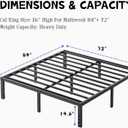 Furnitui 16 Inch High Platform California King Bed Frames, Metal Cal King Bed Frame No Box Spring Needed, Easy Assembly, Noise Free, Sturdy, Black