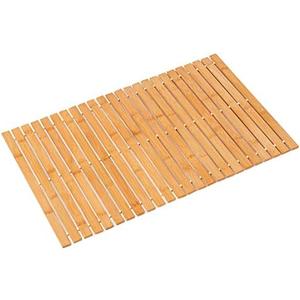 Bamboo Bath Mat Bathroom Rugs Floor Wood Shower Bathtub Waterproof Non Slip Accessories 15X17 Inch Easy to Clean, Natural Bamboo, 1 pc