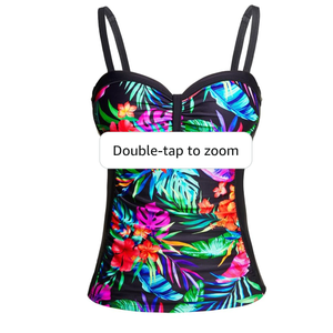 Women's Underwire Tummy Control Swimsuit Top with Push Up - No Bottom Included M Floral