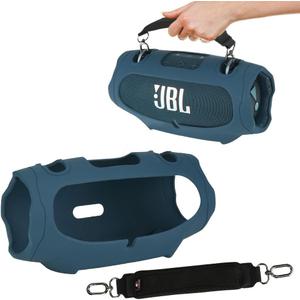 Silicone Protective Case for JBL Xtreme 4 Portable Bluetooth Speaker - Carrying Skin Case Cover with Handle Strap - Blue