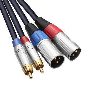 Tisino Dual RCA to XLR Cable, 2 RCA to 2 XLR Male HiFi Stereo Audio Connection Microphone Cable Wire Cord Path Cable - 3.3 Feet (1m)