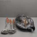 Teewe Carbon Steel Wok Traditional Hand Hammered - 13.4" Chinese Woks Round Bottom Wok Pan Set with 8 Pcs Cookware Accessories