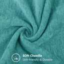decorUhome Chenille Turquoise Summer Throw Pillow Covers 18x18 Inch Set of 2, Decorative Soft Couch Pillow Covers Solid Dyed Accent Farmhouse Neutral Square Pillow Cases for Sofa