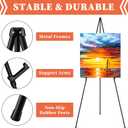 Easel Stand for Sign, 63" Portable Easels Stand for Display, Lightweight Adjustable Tripod Art Easel Stand for Wedding Sign, Black Metal Painting Easel with Portable Bags (2 Pack)