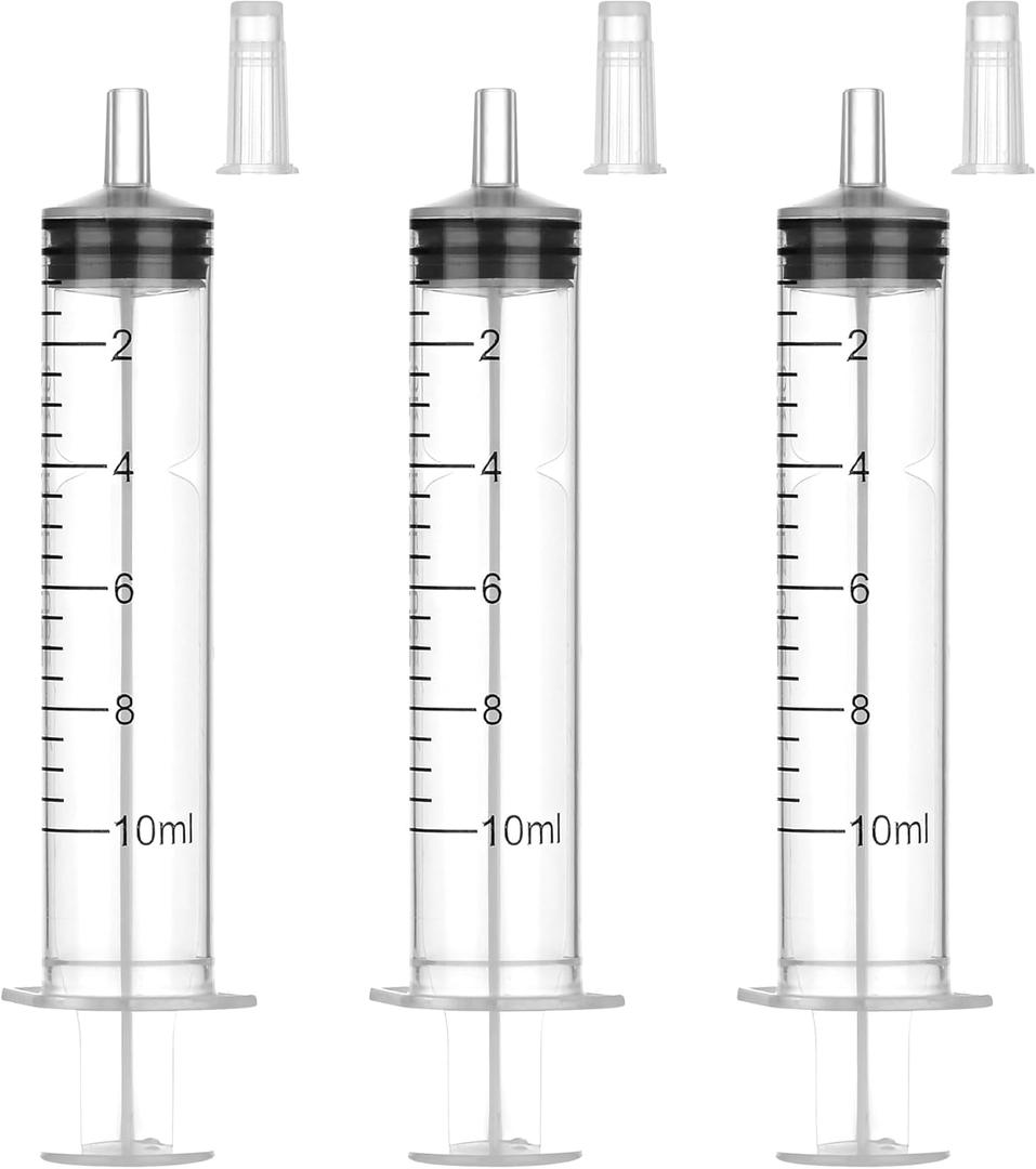 30 Pack 10 ml Syringe Without Needle, Syringe with Cap Individually Wrapped, for Liquids, Scientific Labs, Measurement, Dispensing