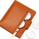 GEEAD Small Wallets for Women Slim Bifold Credit Card Holder Minimalist Zipper Coin Pocket