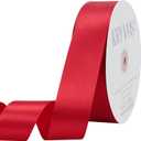 Red Satin Ribbon 1-1/2 inch X Continuous 100 Yards, Single Face Polyester Ribbon Perfect for Gift Wrapping, Flower Bouquet, Wedding Decor, Crafts, Bow Making, Sewing and More