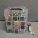 262 Pack Embroidery Thread Floss Kit Including 200 Colors 8 M/Pcs Cross Stitch Sewing Thread with Floss Bins and 62 Pcs Cross Stitch Tool,4-Tier Transparent Storage Box