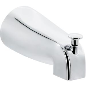 Slip Fit Tub Spout with Pull-Up Diverter for 1/2 inch Copper Tube, Polished Chrome