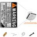 2 x Funny Metal Sign Retired in Residence Vintage Wall Decor 8x12 Inches Rustic Home Patio Man Cave Garage Office Retirement Gift for Dad Grandpa and Coworkers